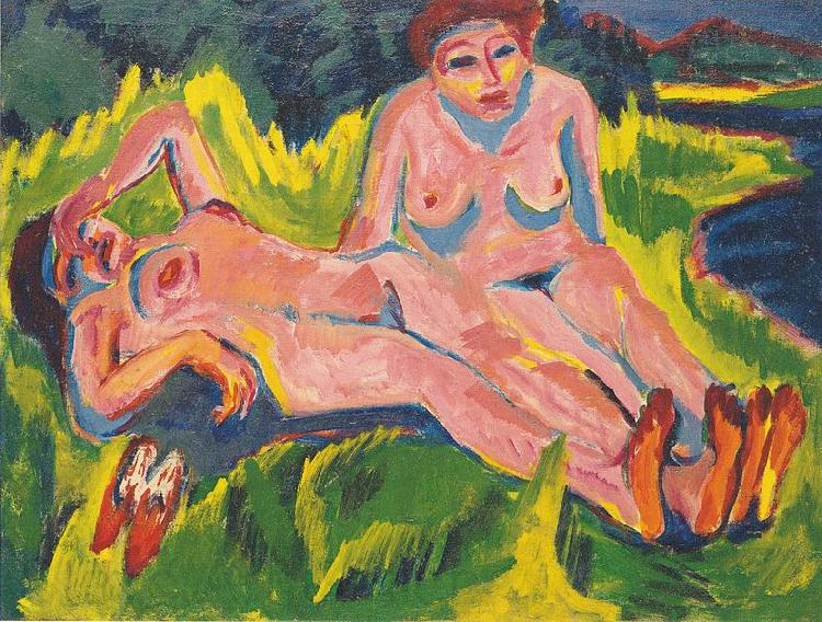 Ernst Ludwig Kirchner Zwei rosa Akte am See France oil painting art